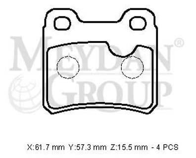 OPEL ASTRA- F- SD/HB- 92/94; ARKA FREN BALATASI (KABLOSUZ)(DİSK) (61,7X57,3X15,5) (FMK)