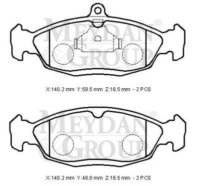 OPEL ASTRA- F- SD/HB- 92/94; ÖN FREN BALATASI (KABLOSUZ)DİSK(140,2X58,5X16,5/14;0,2X48X16,5)(BRAMAX)