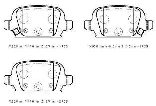 OPEL CORSA- C- 04/06; ARKA FREN BALATASI 1,4cc (DİSK)(95,5X43,9X13,8)(BRAMAX)