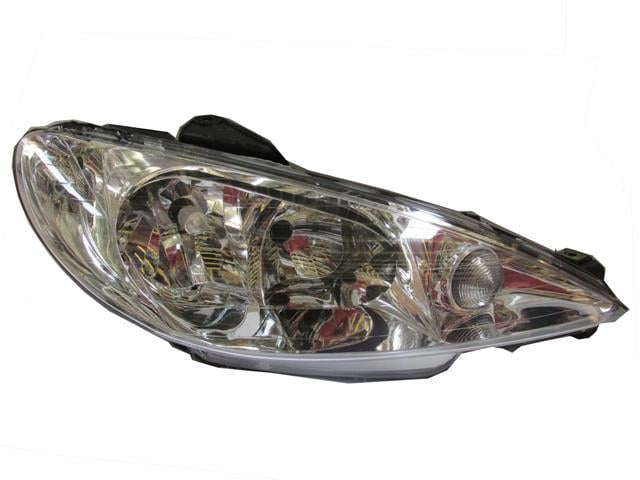PEUGEOT 206- SD- 07/11; FAR LAMBASI SAĞ ELEKTRİKLİ/MOTORSUZ (ŞEFFAF CAMLI) H7/H7 (AYFAR)