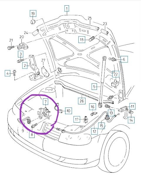 SEAT LEON- 99/05; KAPUT DIŞ AÇMA MANDALI