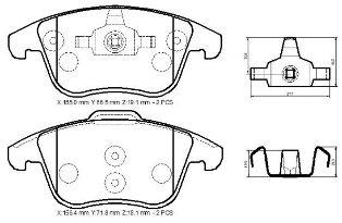 VOLVO S80- 07/12; ÖN FREN BALATASI (DİSK) 2.0/3,0cc (156.4x72x19/155,2x66,7x20)(BRAMAX)