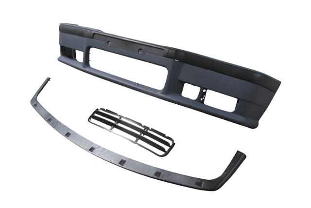 (YENİ ÜRÜN!!!)BMW 3 SERI- E36- 91/98; ÖN TAMPON ASTARLI (SPOİLERLİ/BANDLI/PANJURLU) (M-TECH/M3) (3 ÇITALI IZGARA)