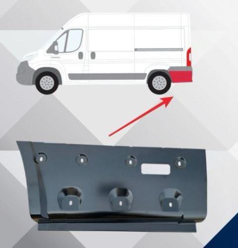 (YENİ ÜRÜN!!!)FIAT DUCATO- 07/14; ARKA ÇAMURLUK AĞZI ALT SACI SOL (ARKA TEKER ARKASI)