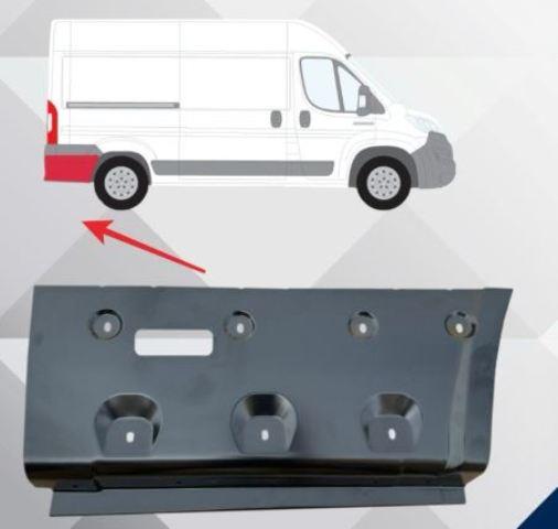 (YENİ ÜRÜN!!!)FIAT DUCATO- 07/14; ARKA ÇAMURLUK AĞZI ALT SACI SAĞ (ARKA TEKER ARKASI)