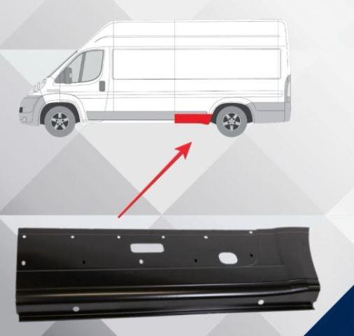 (YENİ ÜRÜN!!!)PEUGEOT BOXER- 07/13; ARKA ÇAMURLUK AĞZI ALT SACI SOL (ARKA TEKER ÖNÜ)