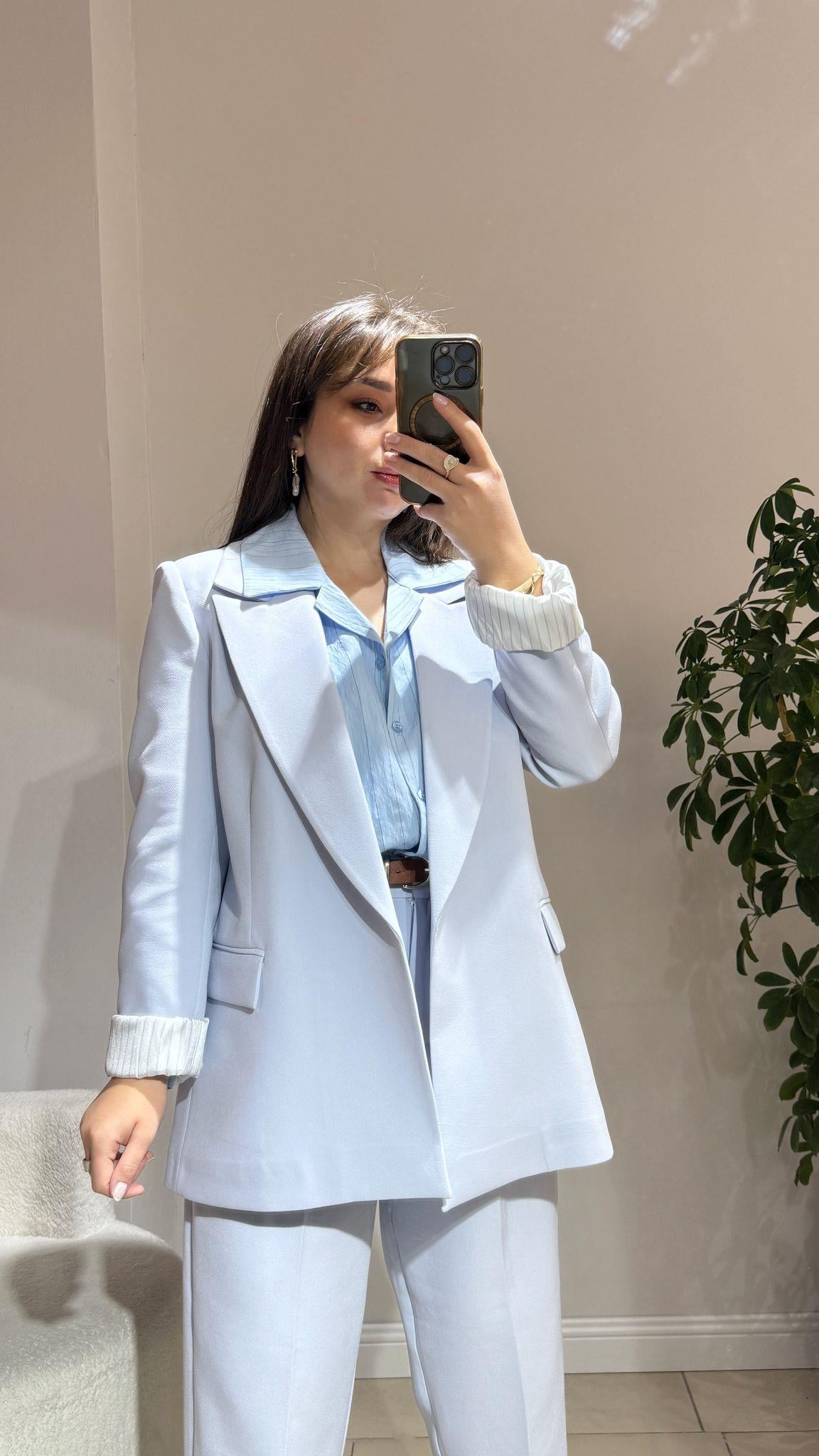Astarı Çizgili Premium Blazzer Ceket