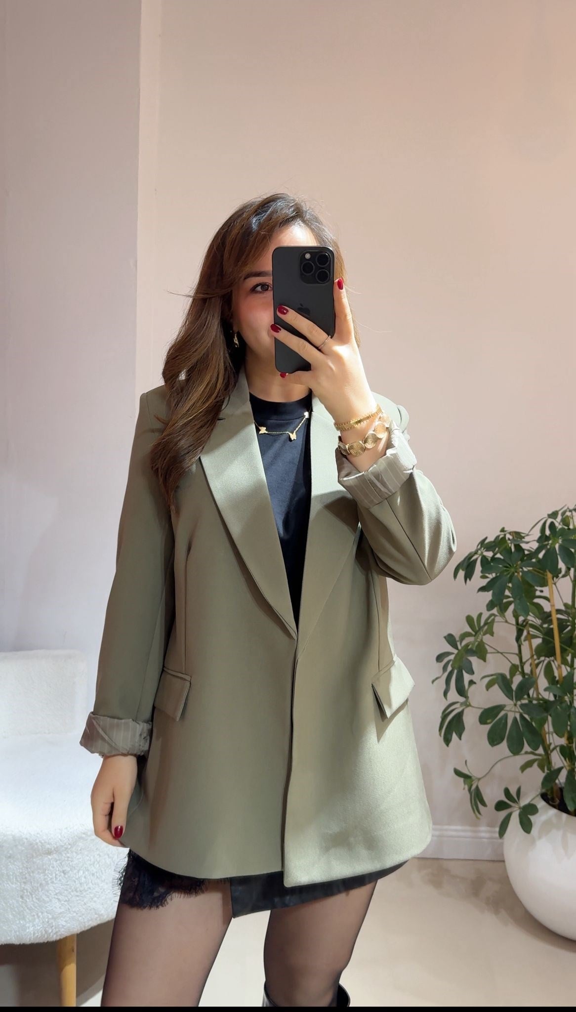 Astarı Çizgili Blazzer Ceket