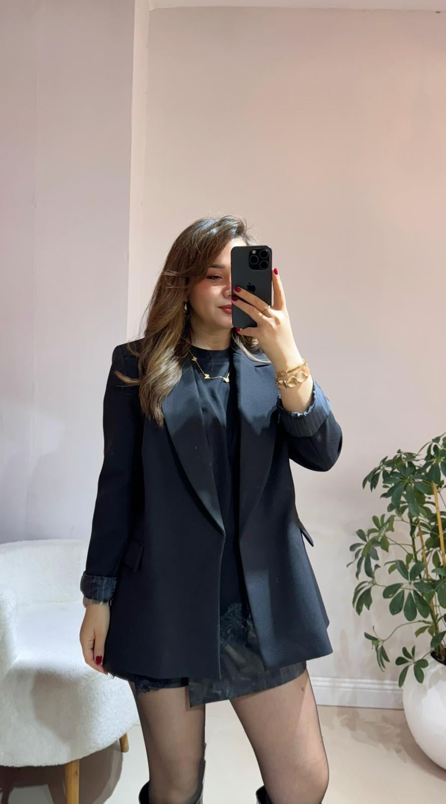 Astarı Çizgili Blazzer Ceket