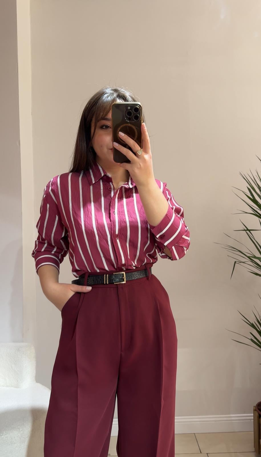 Bordo Premium Palazzo Pantolon