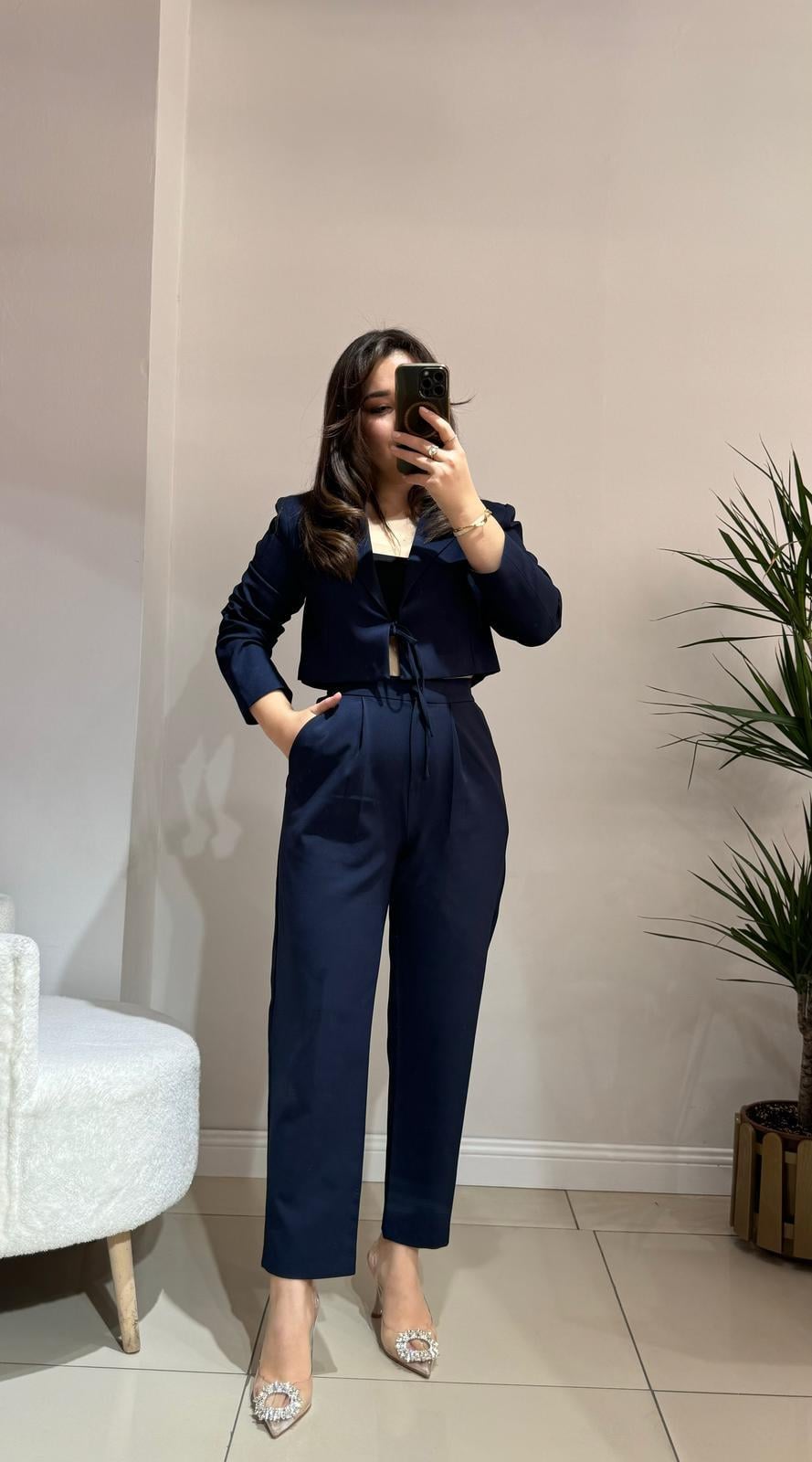 Mini Blazer Ceketli Takım Lacivert