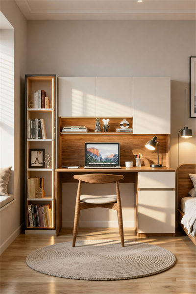 Bondy Çalışma Masası Bilgisayar Masası + Led Işıklı Cam Kapaklı Kitapiık Ceviz Beyaz