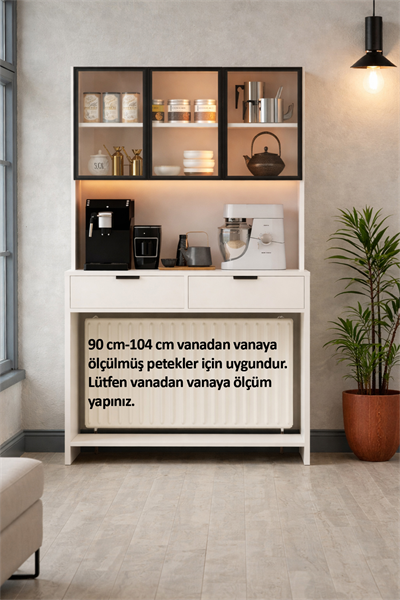 Leon Kahve_Köşesi 110 Cm ( 90 Cm Ve 104 Cm Petekler Için ) Petek Üstü Çok Amaçlı Beyaz