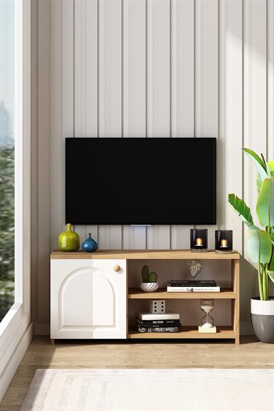 Tika Mebran Kapaklı Tv ünitesi Sepet Beyaz