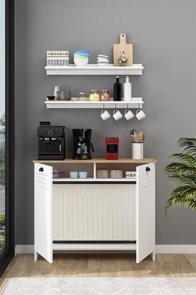 Vega Kahve Köşesi 110 Cm ( 90 Cm Ve 104 Cm Petekler Için ) Petek Üstü Çok Amaçlı Beyaz