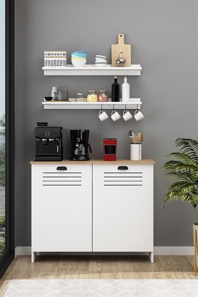 Vega Kahve Köşesi 110 Cm ( 90 Cm Ve 104 Cm Petekler Için ) Petek Üstü Çok Amaçlı Beyaz