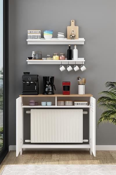 Vega Kahve Köşesi 110 Cm ( 90 Cm Ve 104 Cm Petekler Için ) Petek Üstü Çok Amaçlı Beyaz