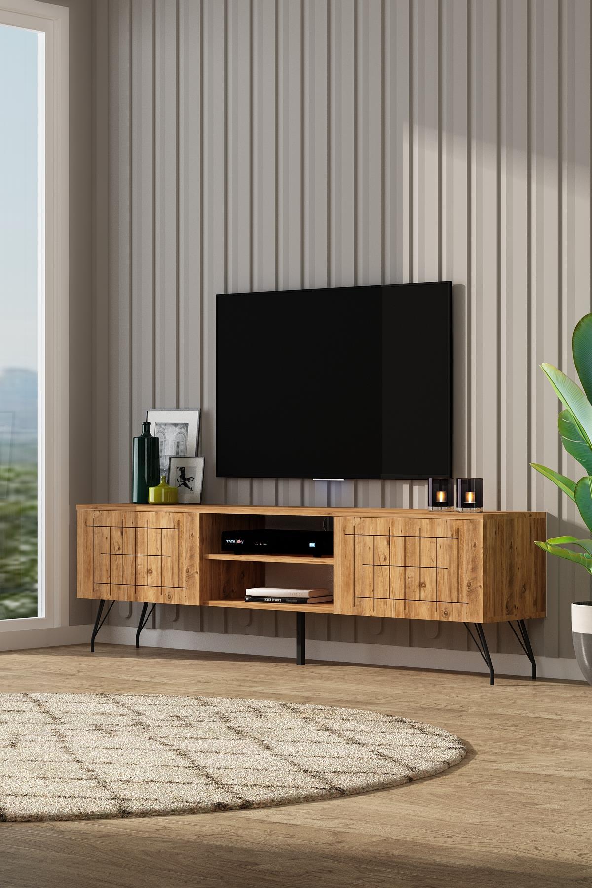 Breda 180 cm Tv Ünitesi Televizyon Sehpası Atlantik Çam