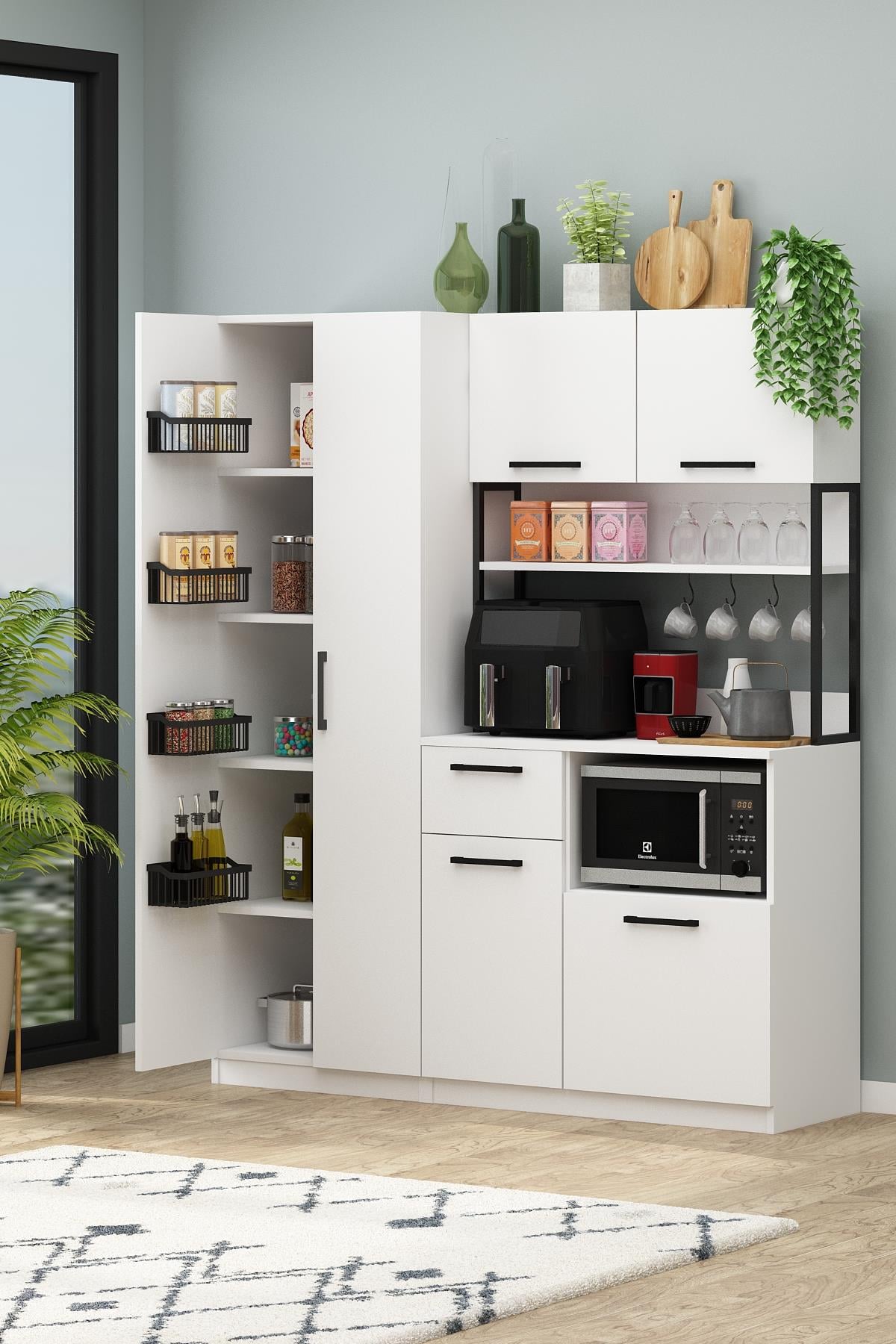 Ervin 4 Sele Raflı Tiba Beyaz I Airfry Dolabı I Çok Tercih Edilen