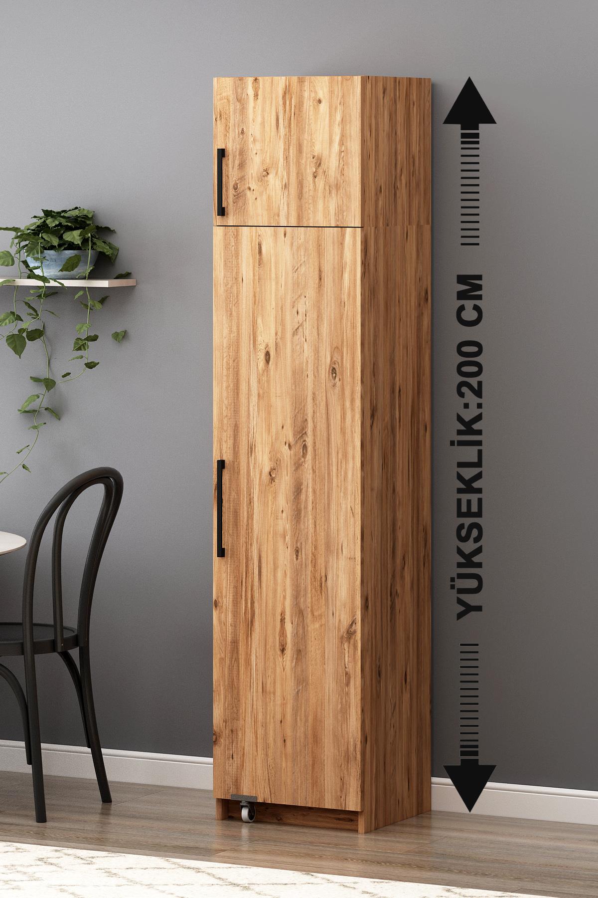 Erzak Dolabı Tek Kapaklı 200 cm-Atlantik Çam