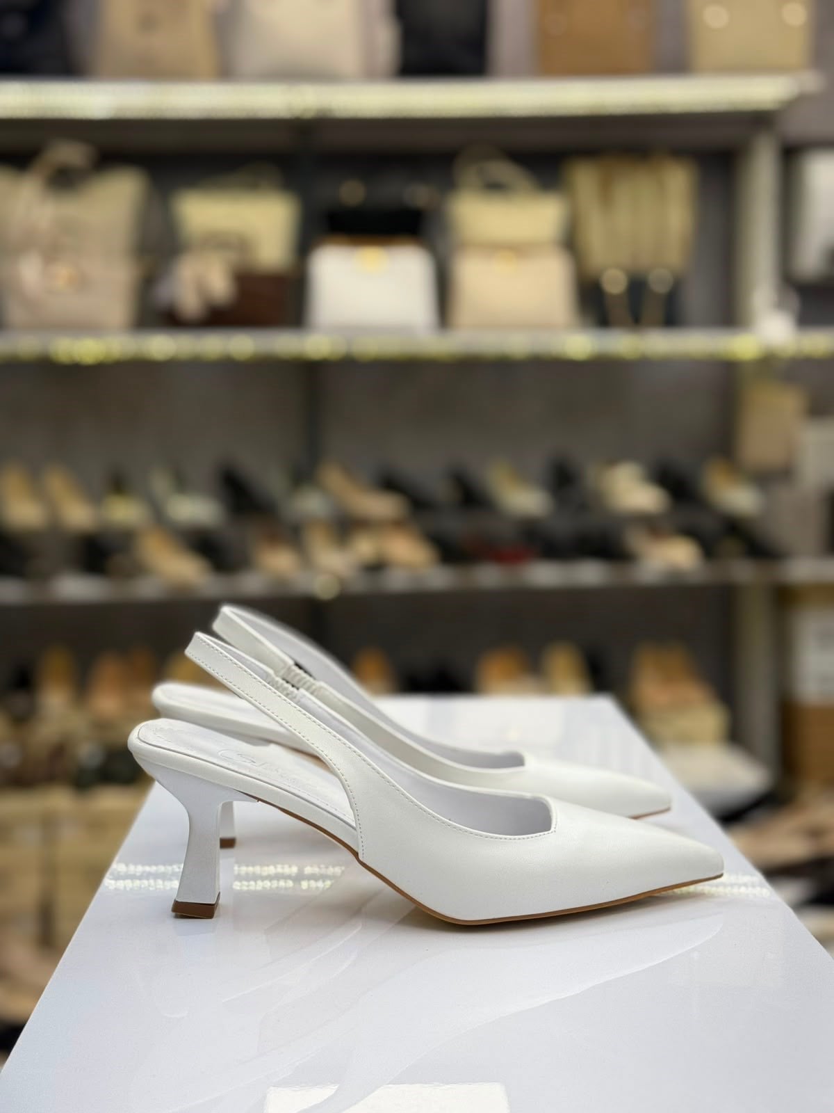 Beyaz Şık Stiletto Düğün Nişan Davet Ayakkabısı