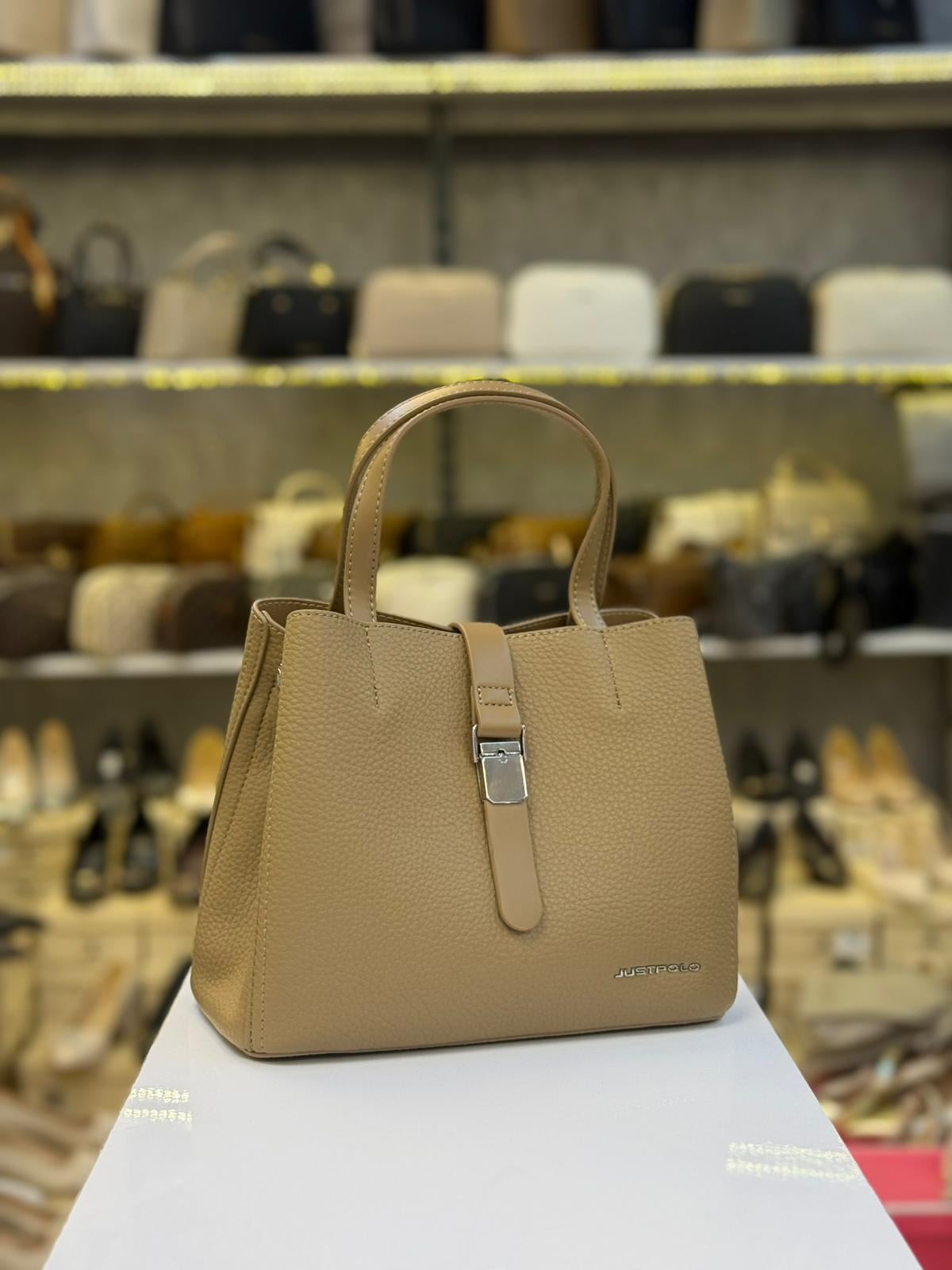 Just Polo İthal Yumuşak Yeni Model Kadın Omuz Çantası Vizon