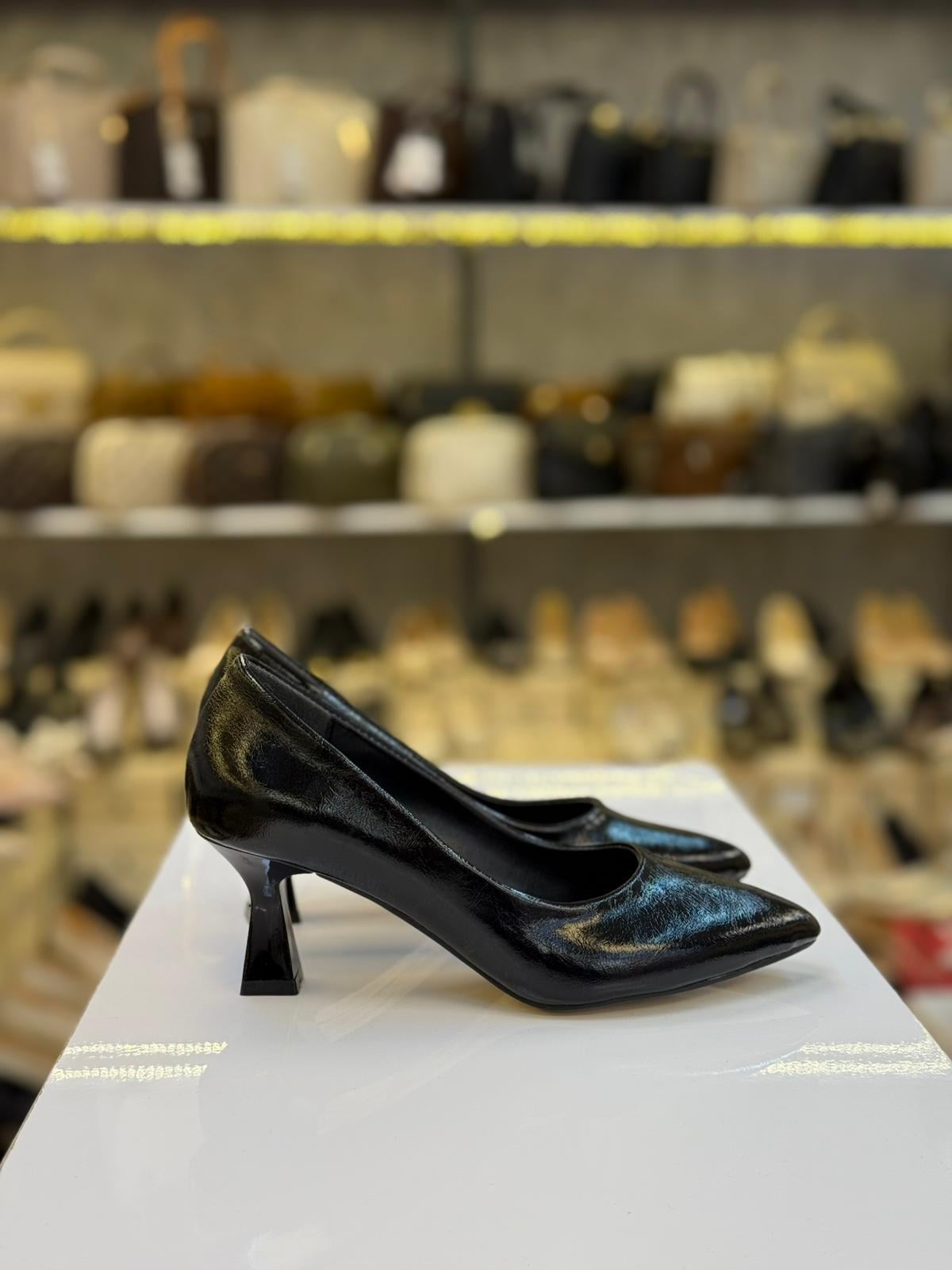 Kısa Topuk Stiletto Siyah