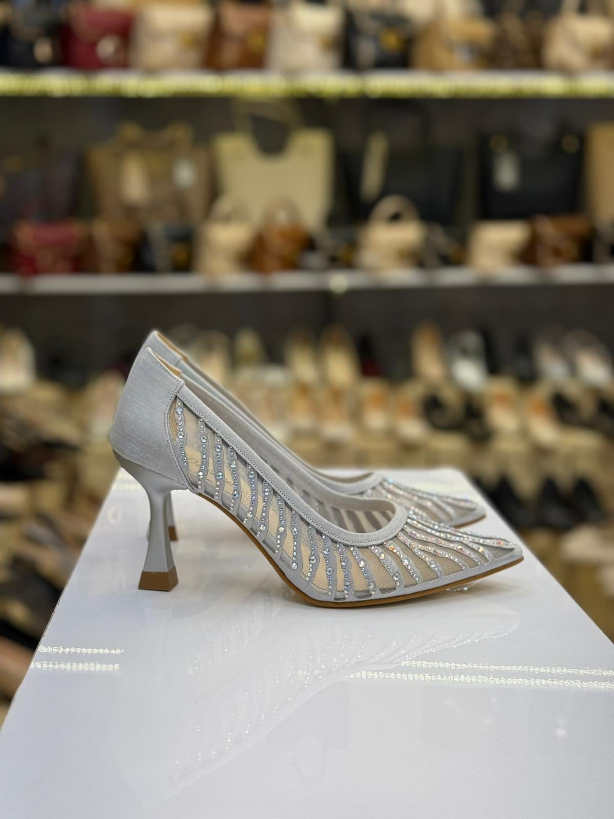 Tüllü Taşlı Lazer Stiletto Desire