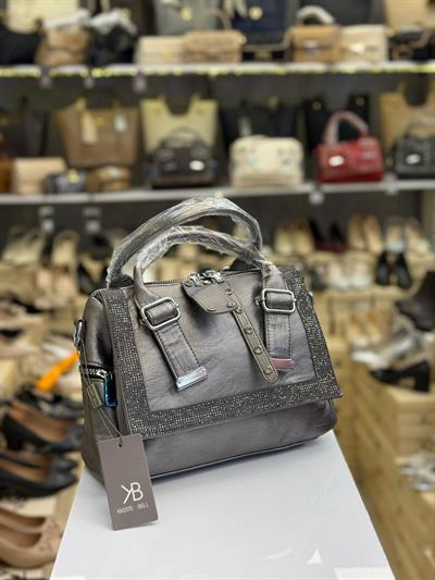 Kriste Bell İthal Taşlı El Omuz Çantası Platin