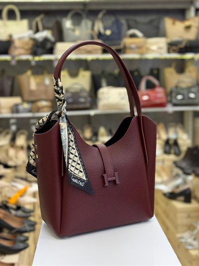 Kriste Bell Kadın El ve Omuz Çanta Bordo