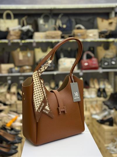 Kriste Bell Kadın El ve Omuz Çanta Taba