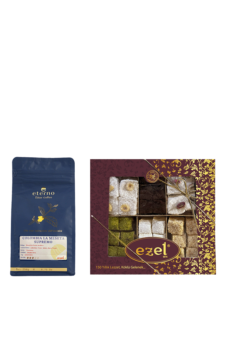 Eterno Colombia Filtre Kahve Çekirdeği 250g & Lokum Lezzet  Seti