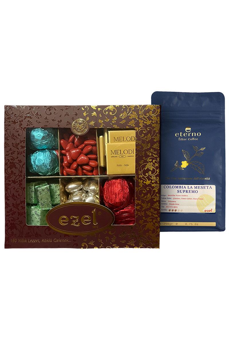 Eterno Colombia Öğütülmüş Filtre Kahve 250g & Premium Çikolata Seti