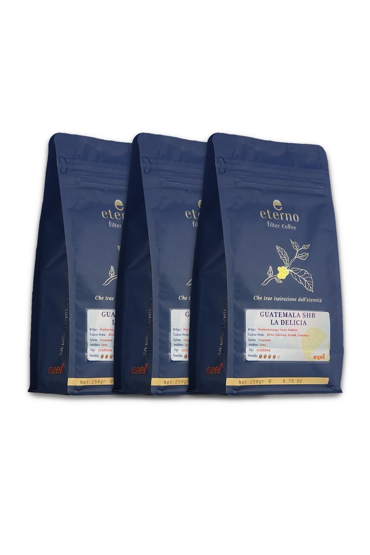 Eterno Guatemala Shb La Delıcıa Filtre Kahve Çekirdeği Üçlü Set – Kahve Makineleri ile Uyumlu - 3 x 250gr