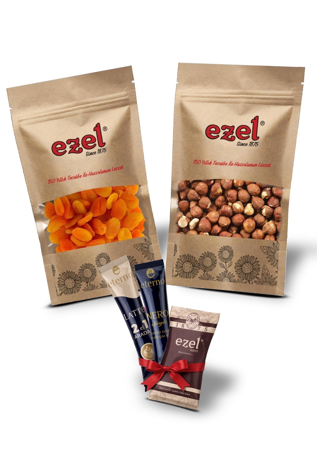 Ezel Kuruyemiş Çiğ Fındık İçi 250g & Malatya Kayısı Kurusu 250g - Taze ve Doğal