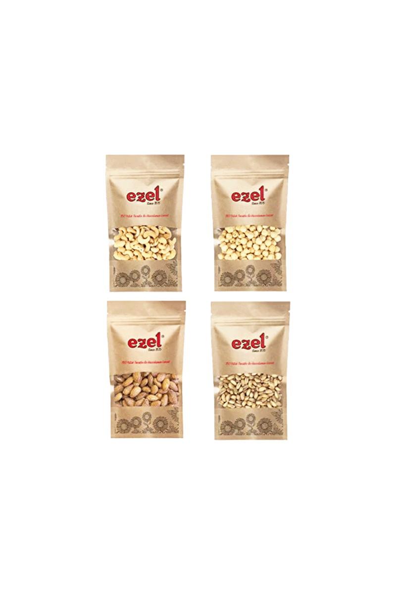 Ezel Lüks Kuruyemiş Seti – 4 Malzemeli + 100 g Türk Kahvesi