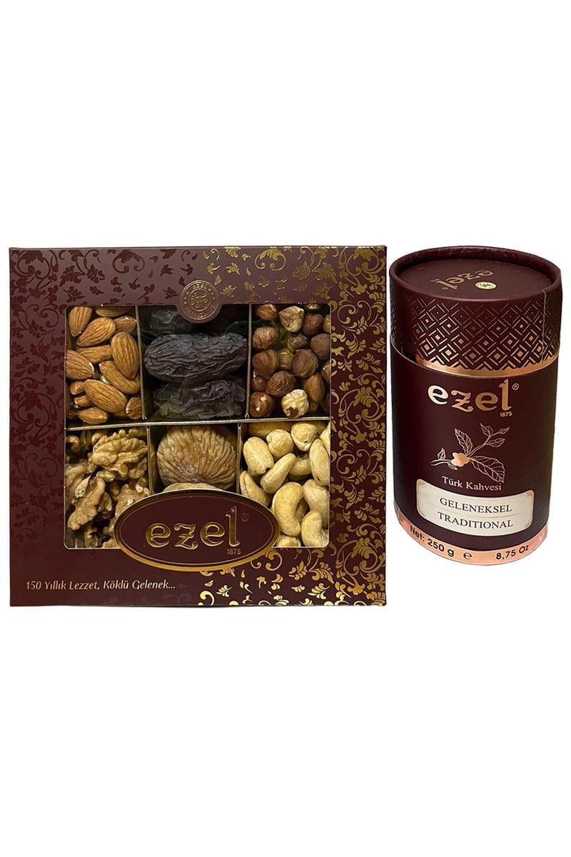 Ezel Vefa Geleneksel Türk Kahvesi 250g & Doğal Kuruyemiş Seti