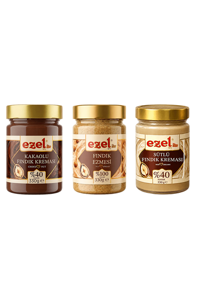 Ezel'den Sütlü Fındık Kreması & Kakaolu Fındık Kreması & Fındık Ezmesi
