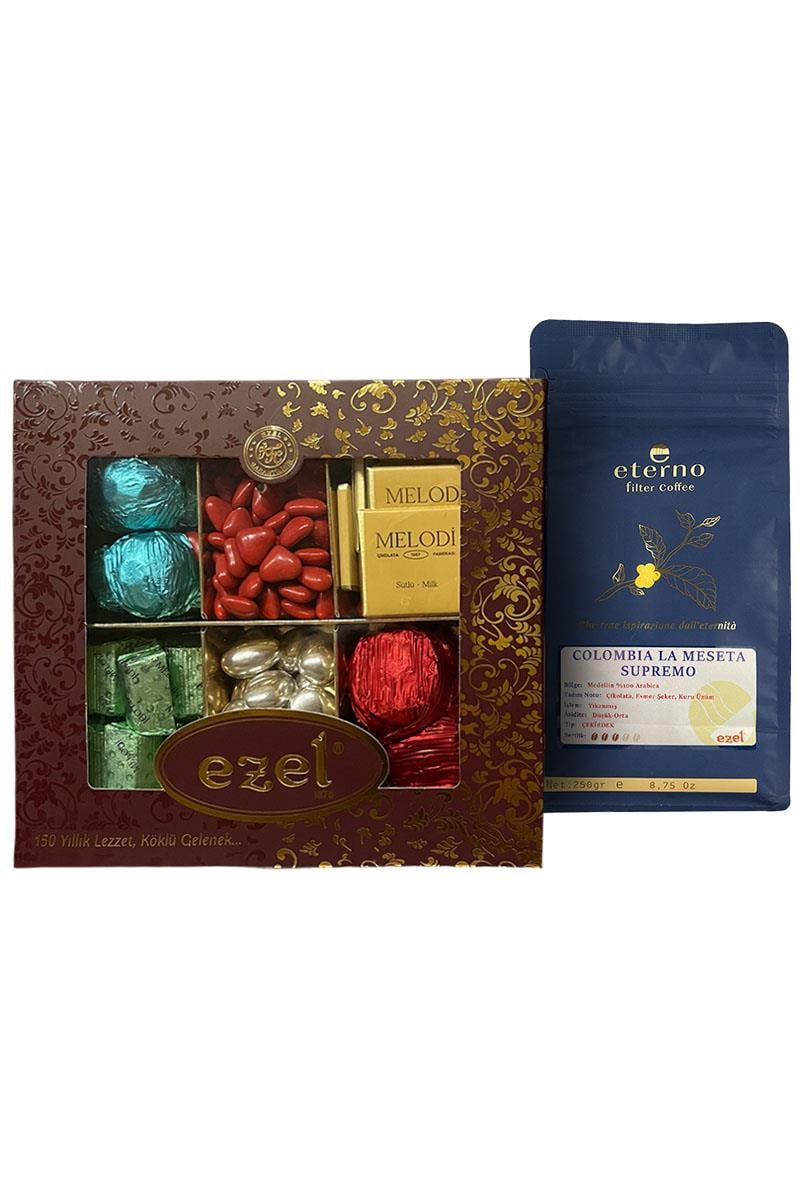 Eterno Colombia Filtre Kahve Çekirdeği 250g & Premium Çikolata Seti