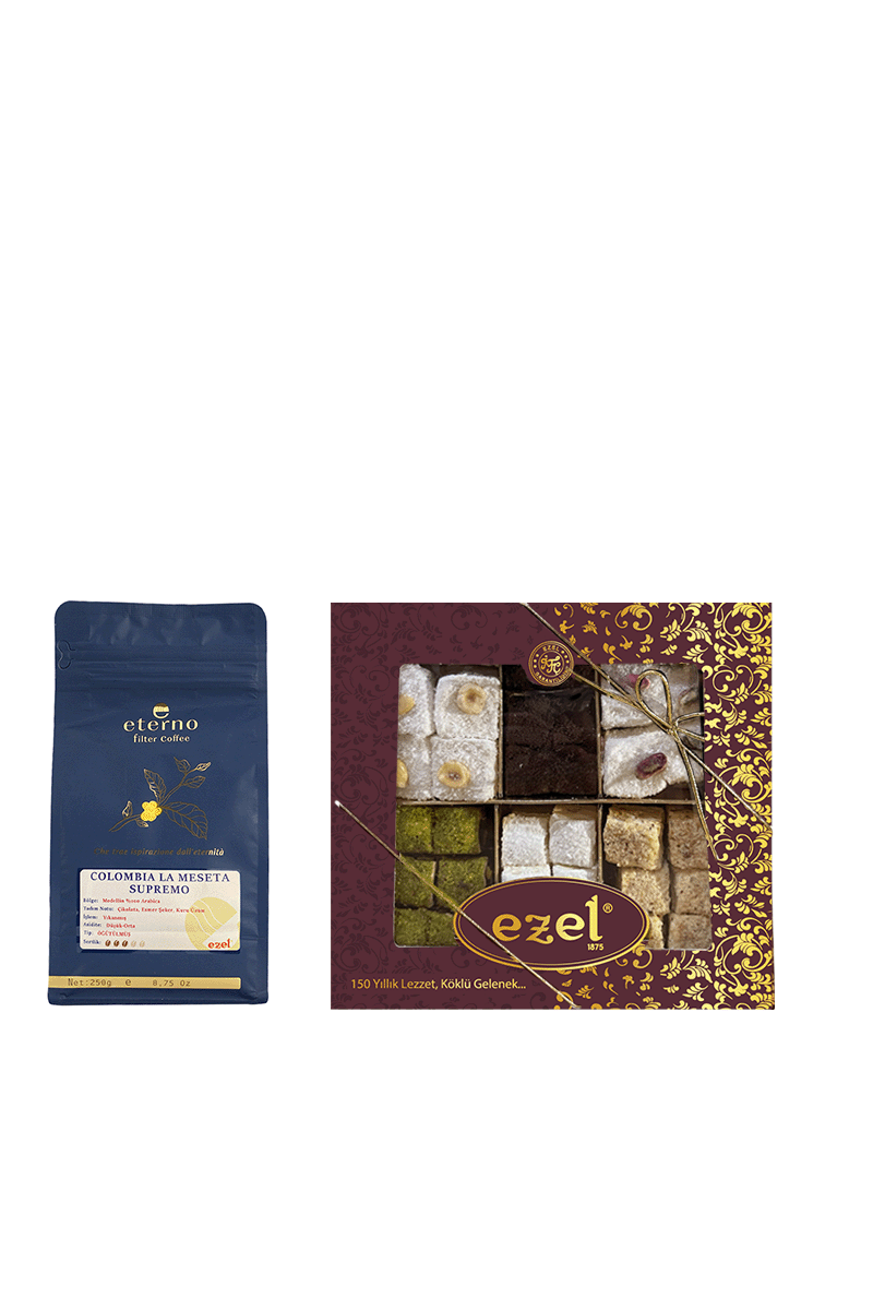 Eterno Colombia Öğütülmüş Filtre Kahve 250g & Lokum Lezzet  Seti