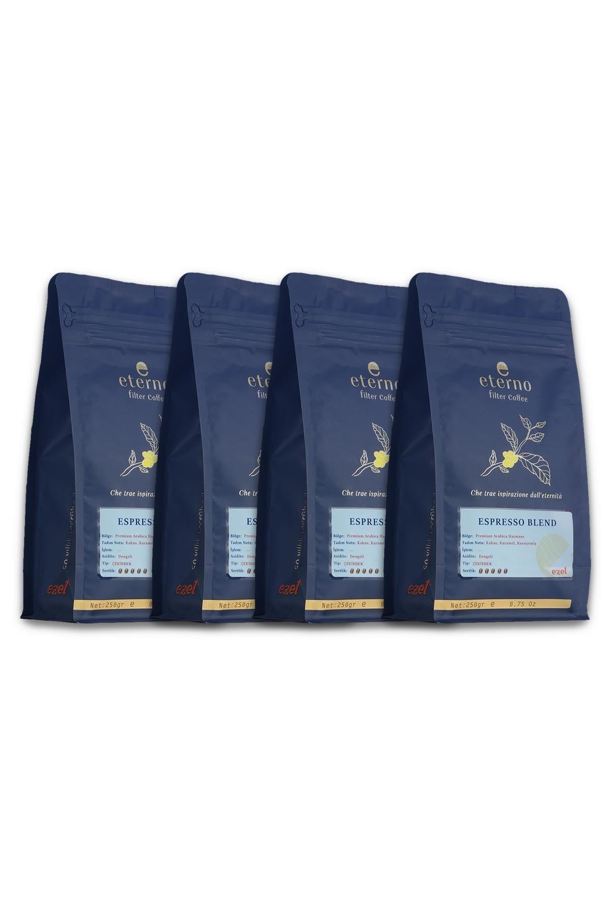 Eterno Espresso Blend Öğütülmüş Dörtlü Filtre Kahve Seti – 4 x 250gr