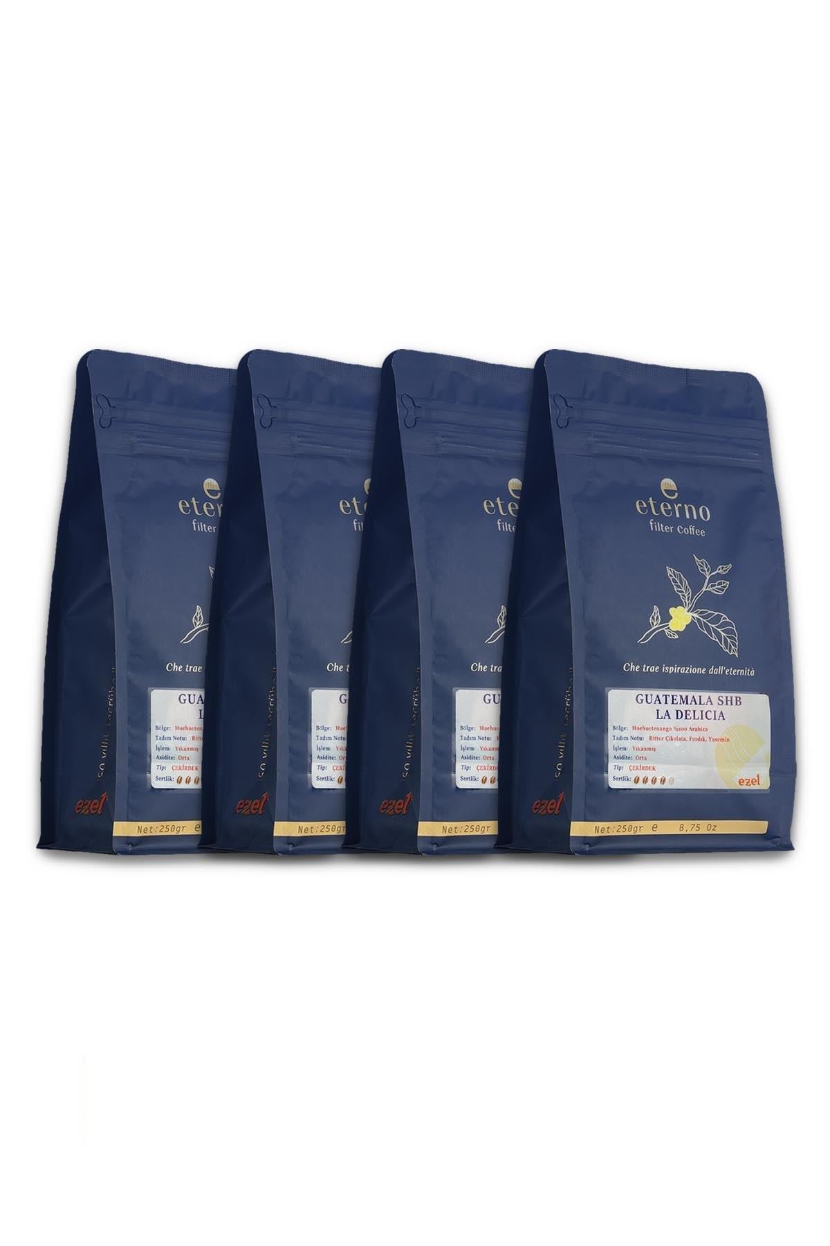 Eterno Guatemala Shb La Delıcıa Filtre Kahve Çekirdeği Dörtlü Set – Kahve Makineleri ile Uyumlu - 4 x 250gr