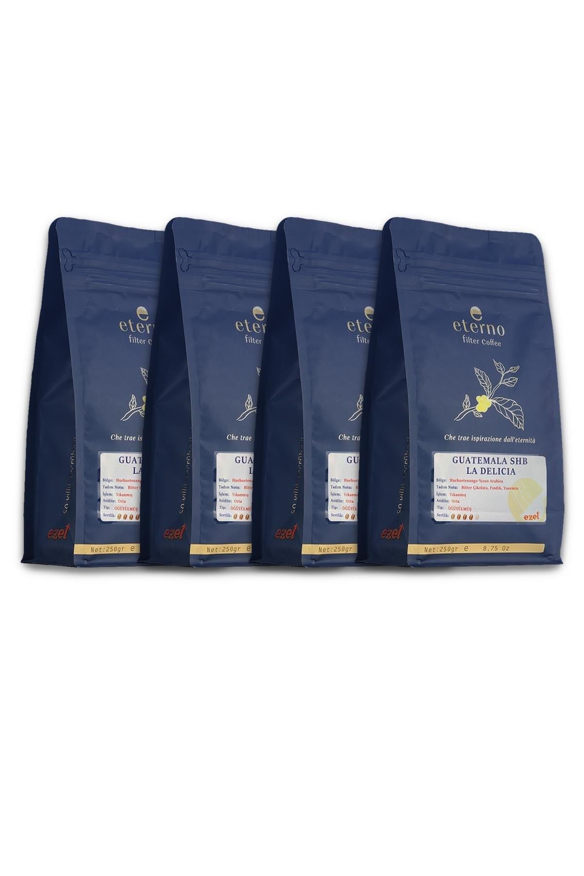 Eterno Guatemala Shb La Delıcıa Öğütülmüş Dörtlü Filtre Kahve Seti – 4 x 250gr