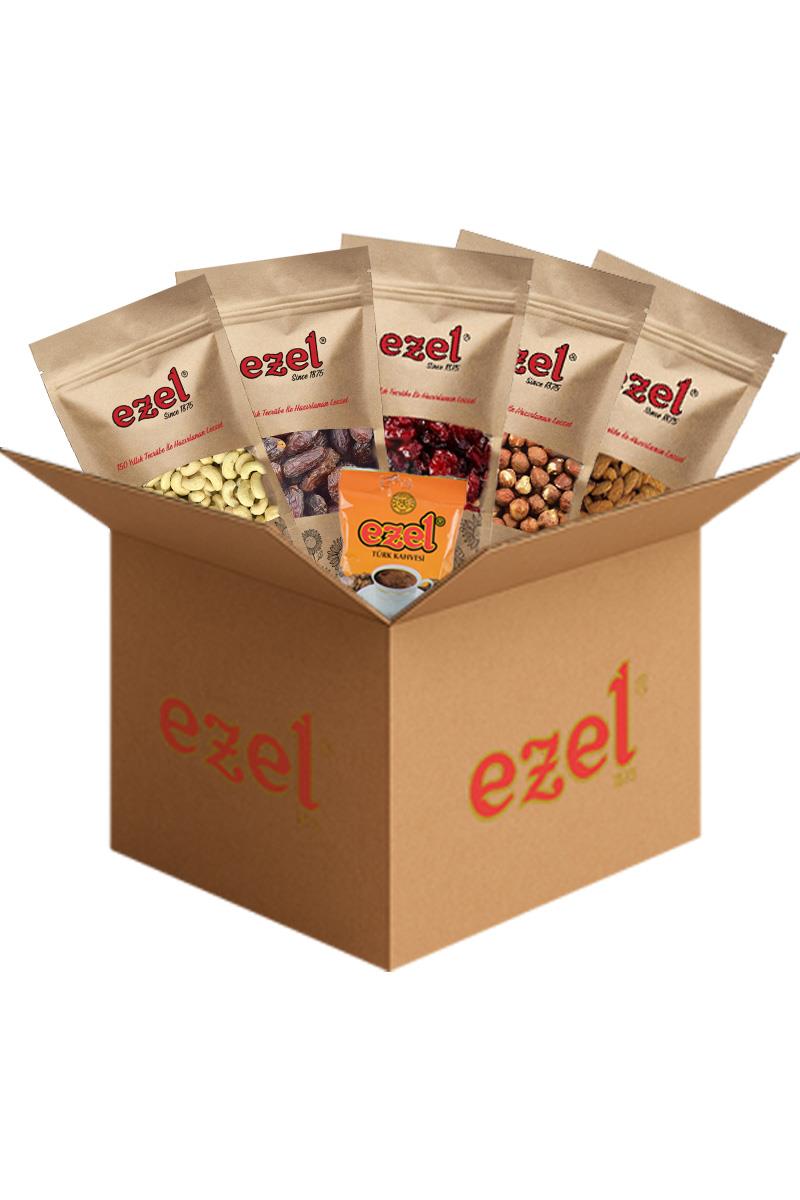 Ezel Doğadan Kuruyemiş Seti – 5 Malzemeli + 100 g Türk Kahvesi