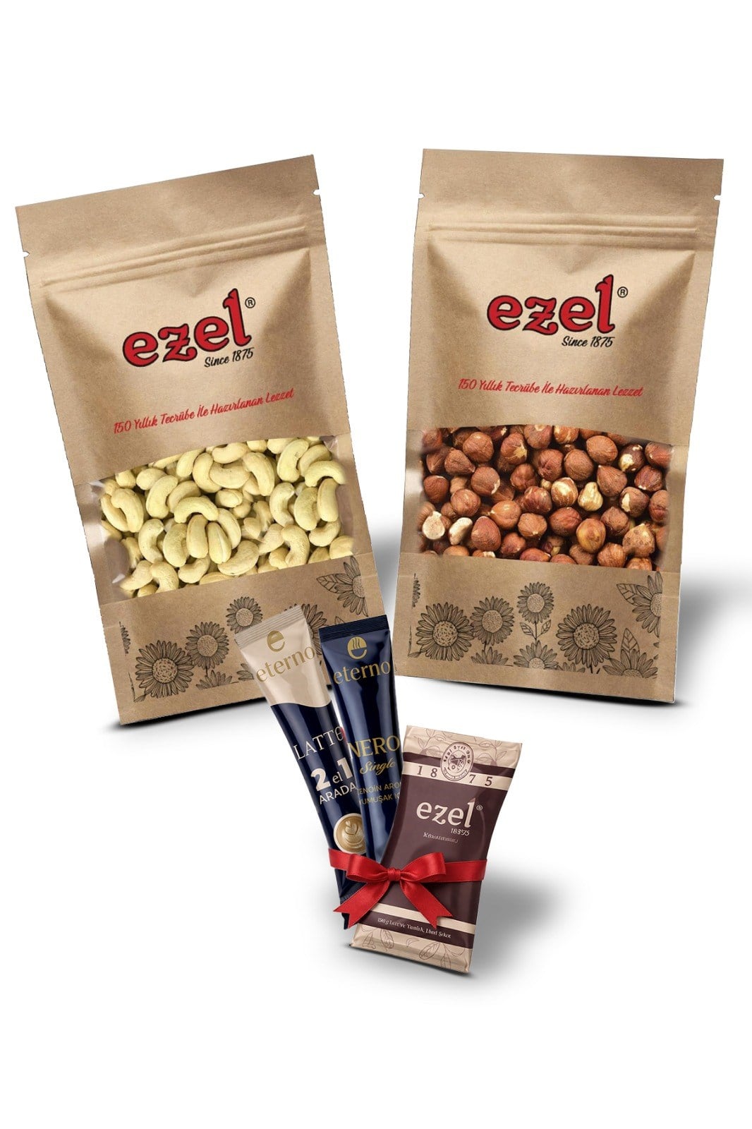 Ezel Kuruyemiş Çiğ Kaju 250g & Çiğ Fındık İçi 250g - Taze ve Doğal