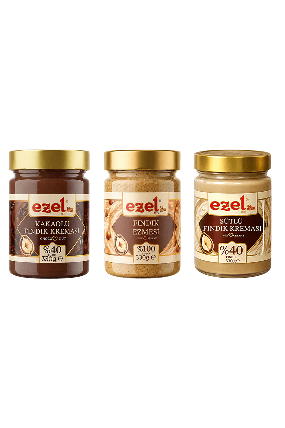 Ezel'den Sütlü Fındık Kreması & Kakaolu Fındık Kreması & Fındık Ezmesi