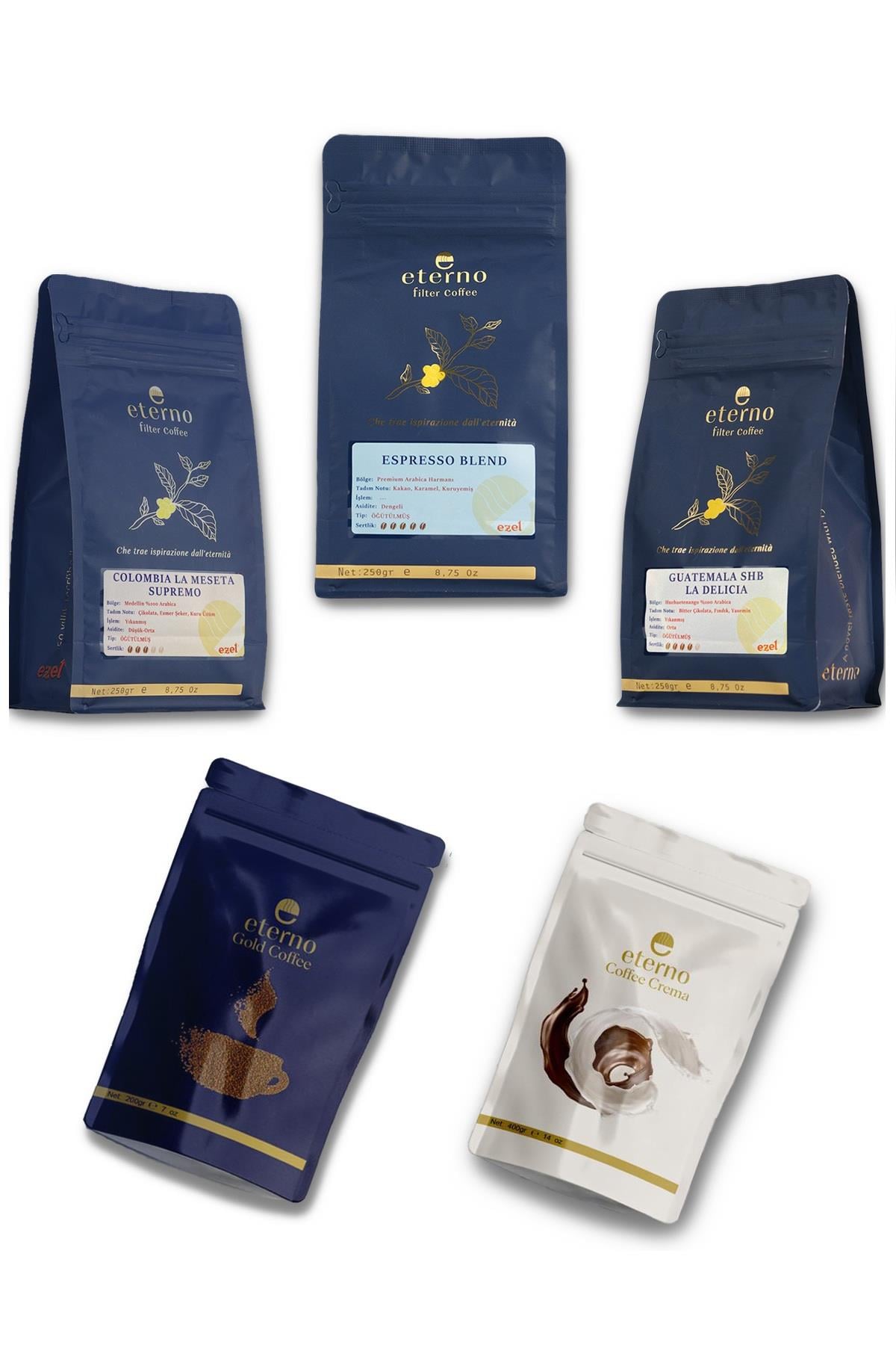 Kahve Ritüeli – Beşli Tadım Seti - Filtre Kahve + Gold Granül Kahve + Coffee Crema Süt Tozu