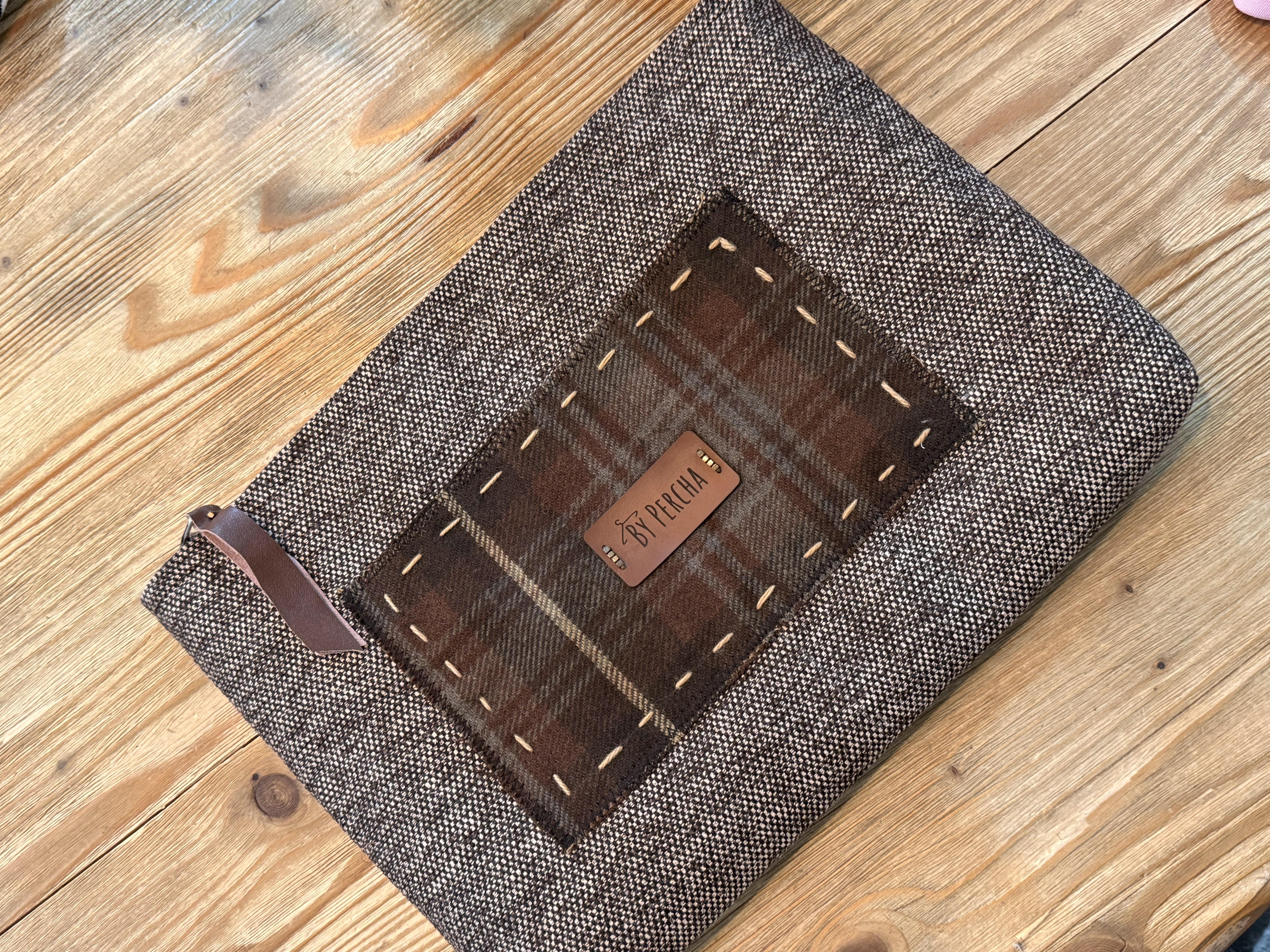 Clutch Çanta Özel Tasarım 25*35 Kahverengi