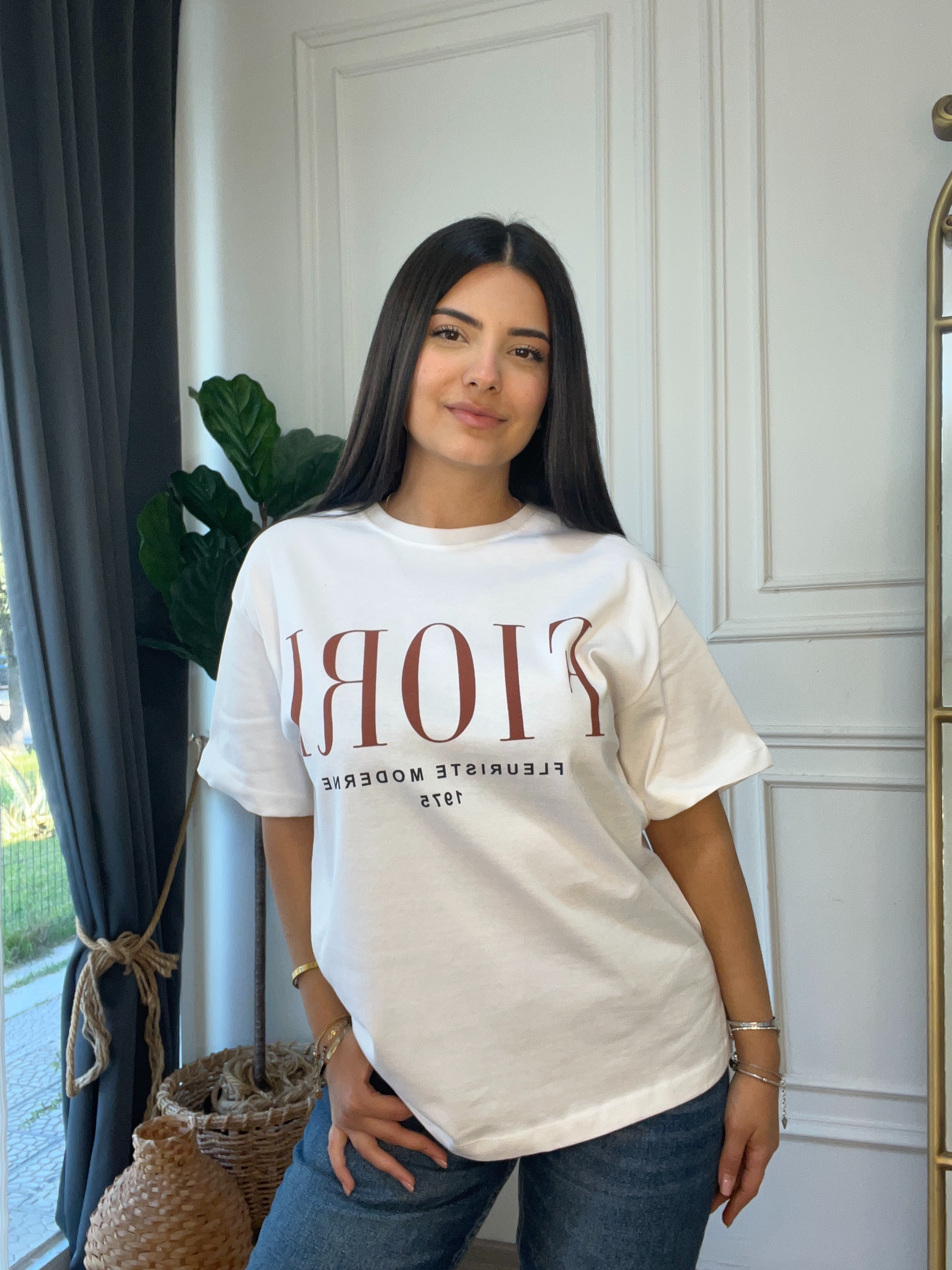 Fıorı YazılıTshirt Beyaz 