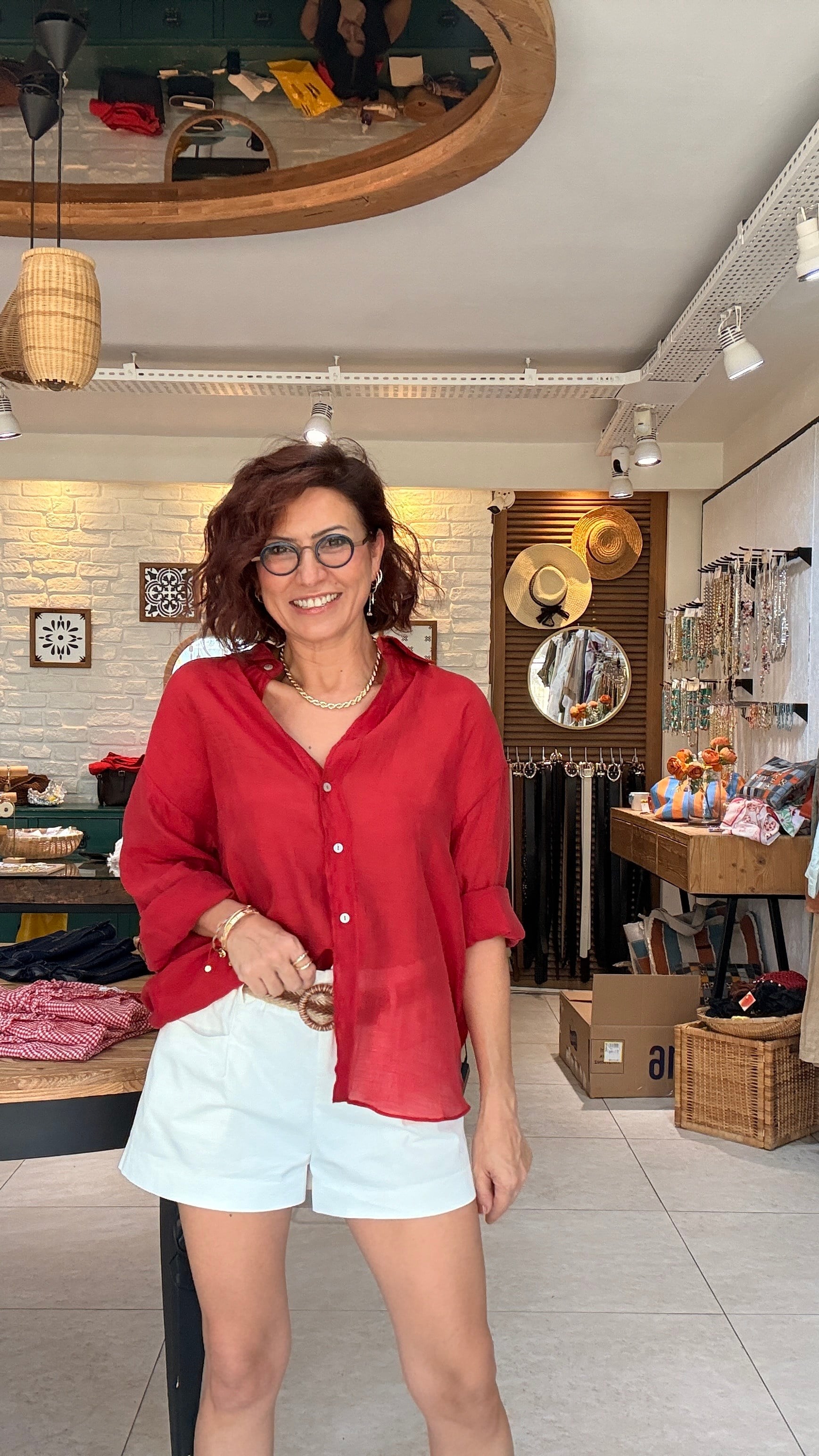 Hasır Kemerli Beli Lastikli Şort